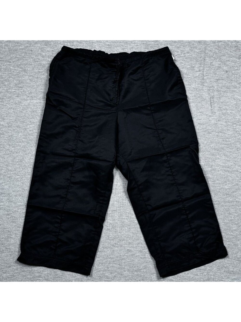 Nike Black Nylon Capri Pants Womens Size L Zipper Drawstring Waistband Pockets